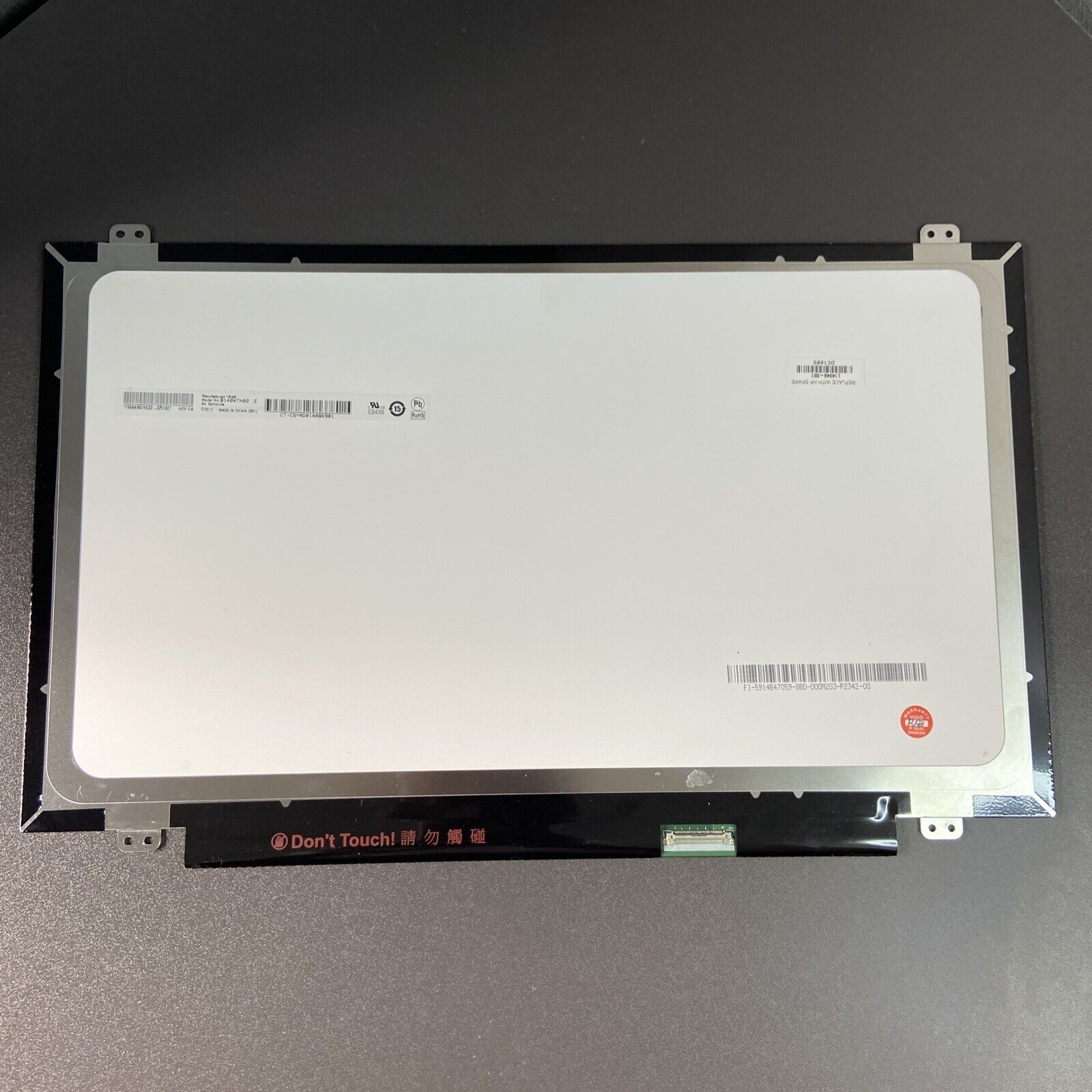 AU Optronics 14" HD LCD LED Screen P/N B140XTN02.E 30 Pin