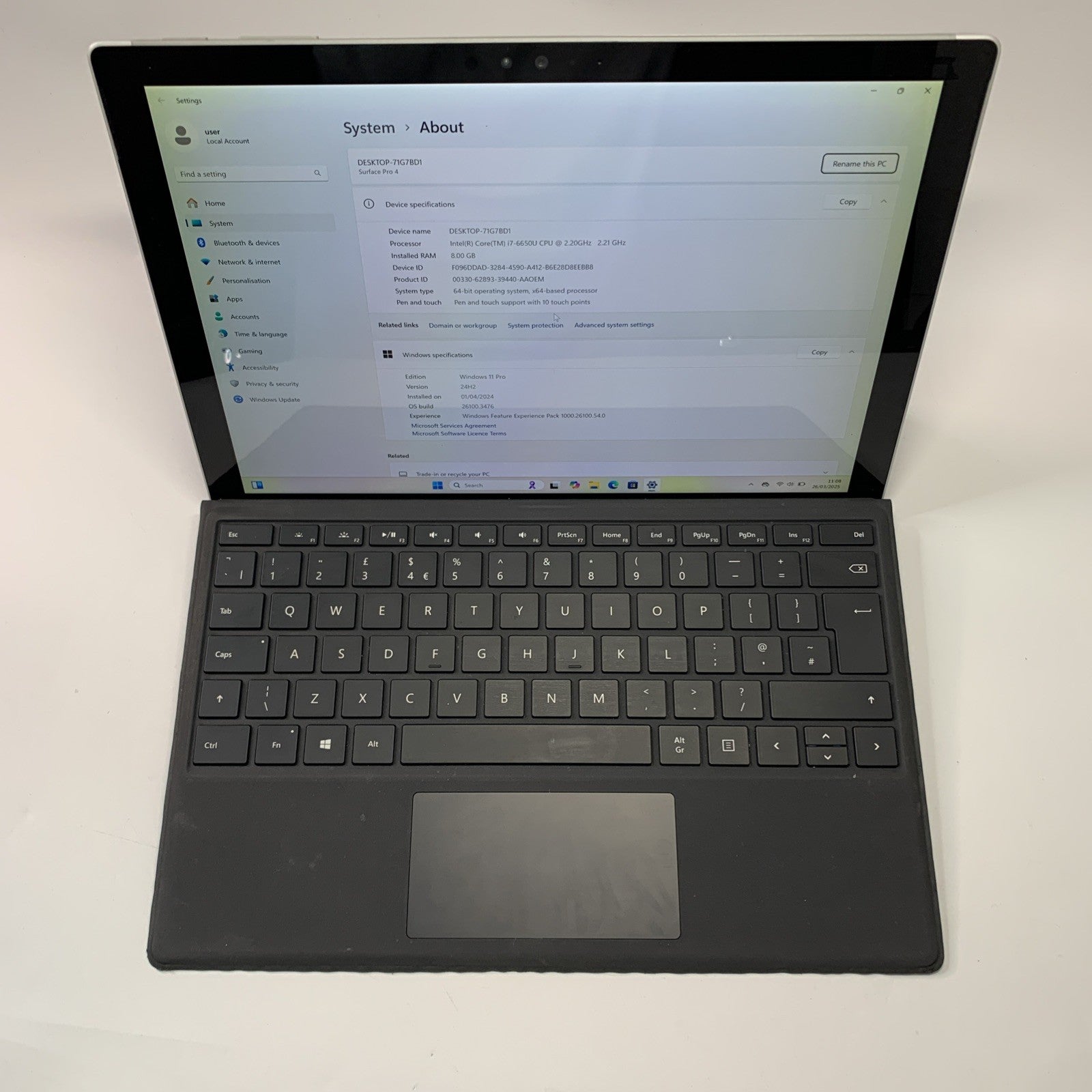 Microsoft Surface Pro 4 12.3 inch Tablet Intel Core i7-6650U 8GB RAM 256GB SSD