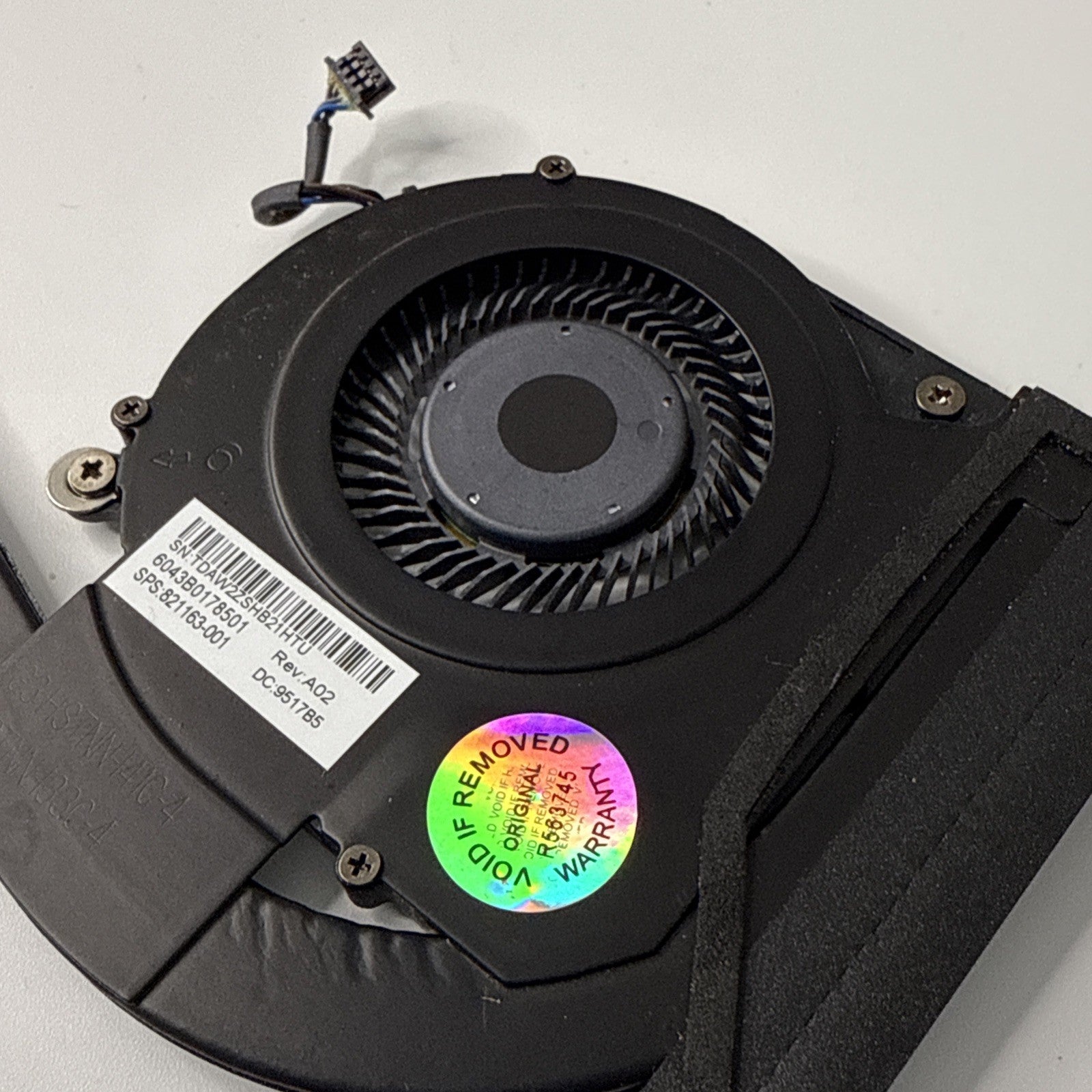 HP Elitebook 840 G3 CPU Fan and Cooling Heatsink 6043B0178501