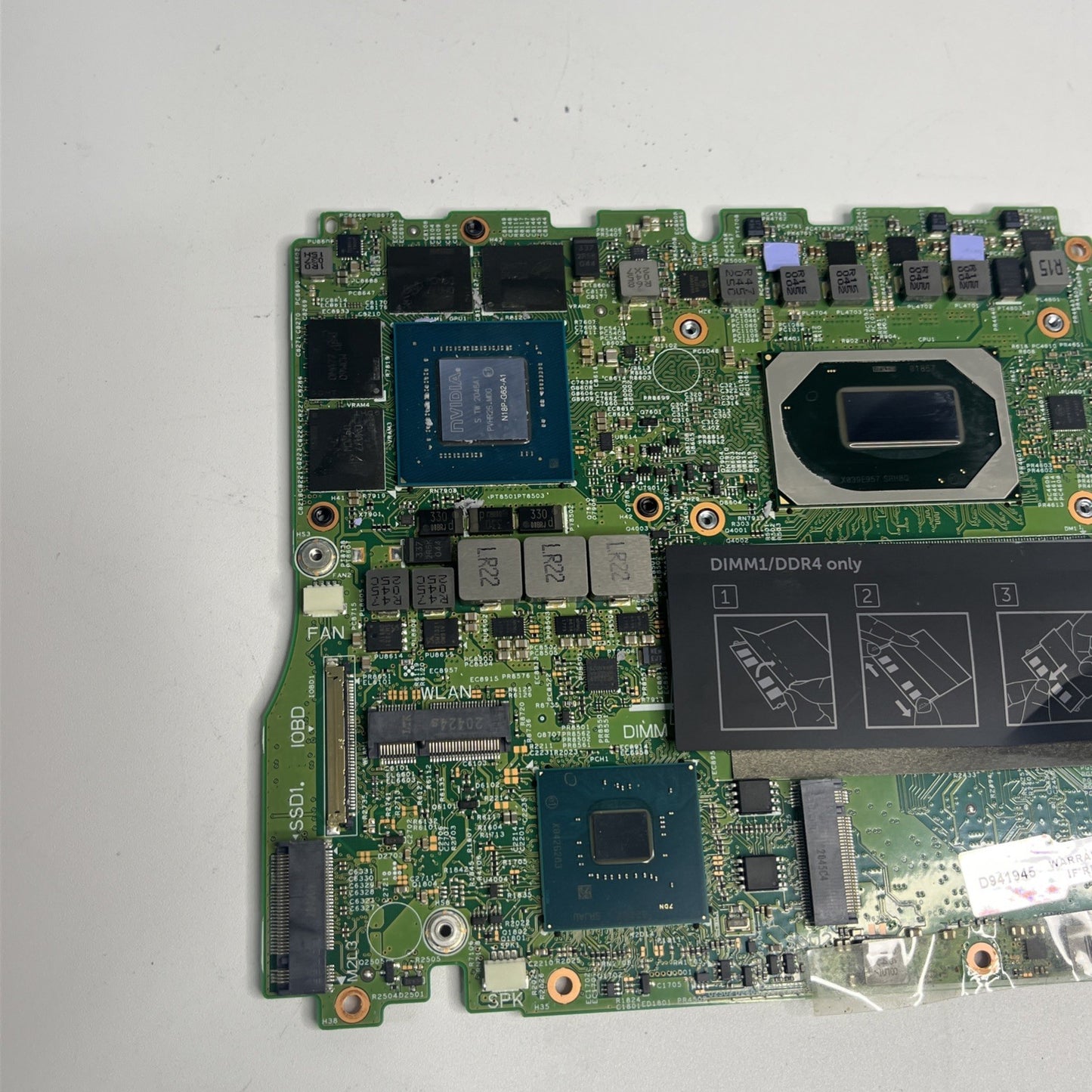 Genuine Dell Inspiron 7501 Motherboard i7-10750H 09H3PJ. GTX 1650 Ti