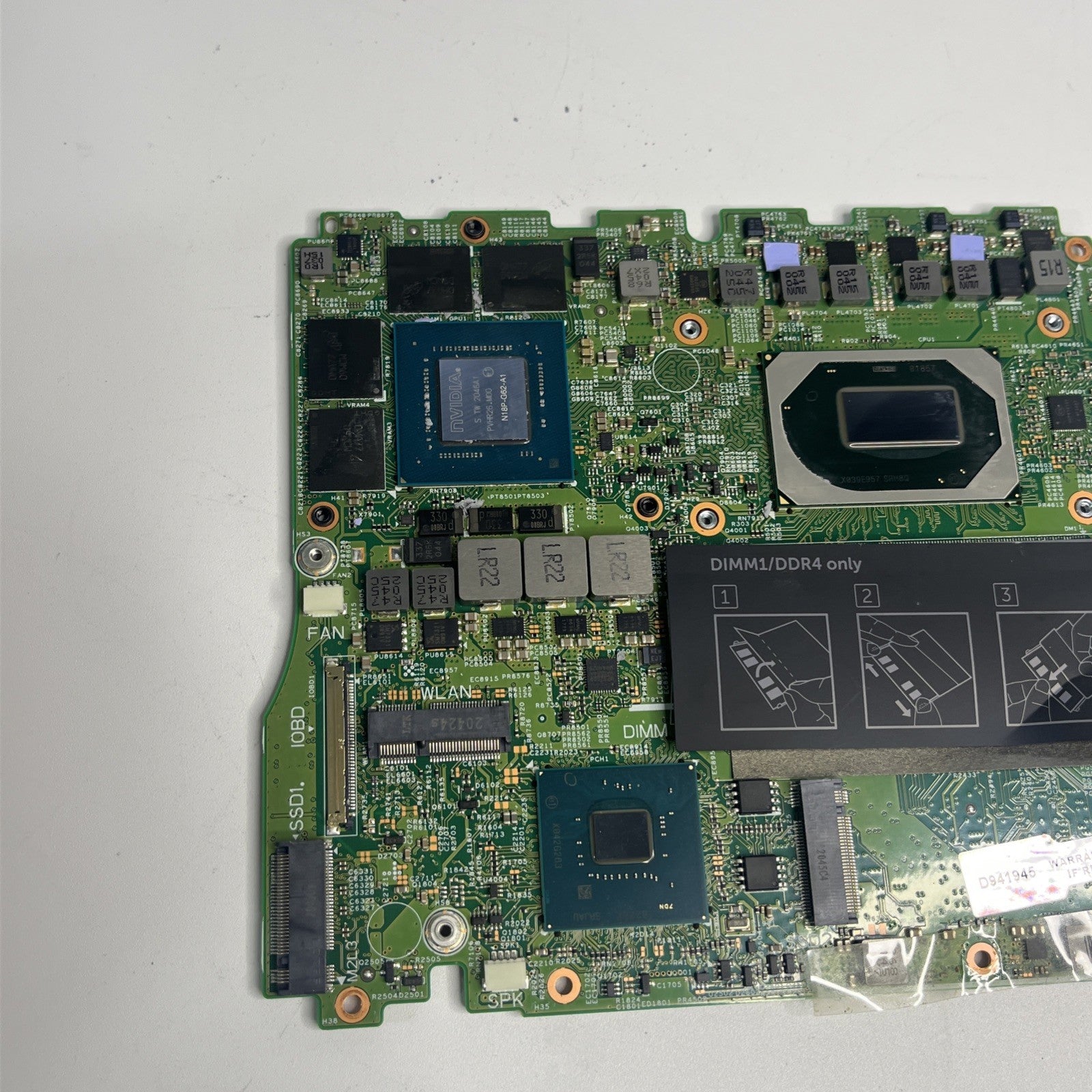 Genuine Dell Inspiron 7501 Motherboard i7-10750H 09H3PJ. GTX 1650 Ti