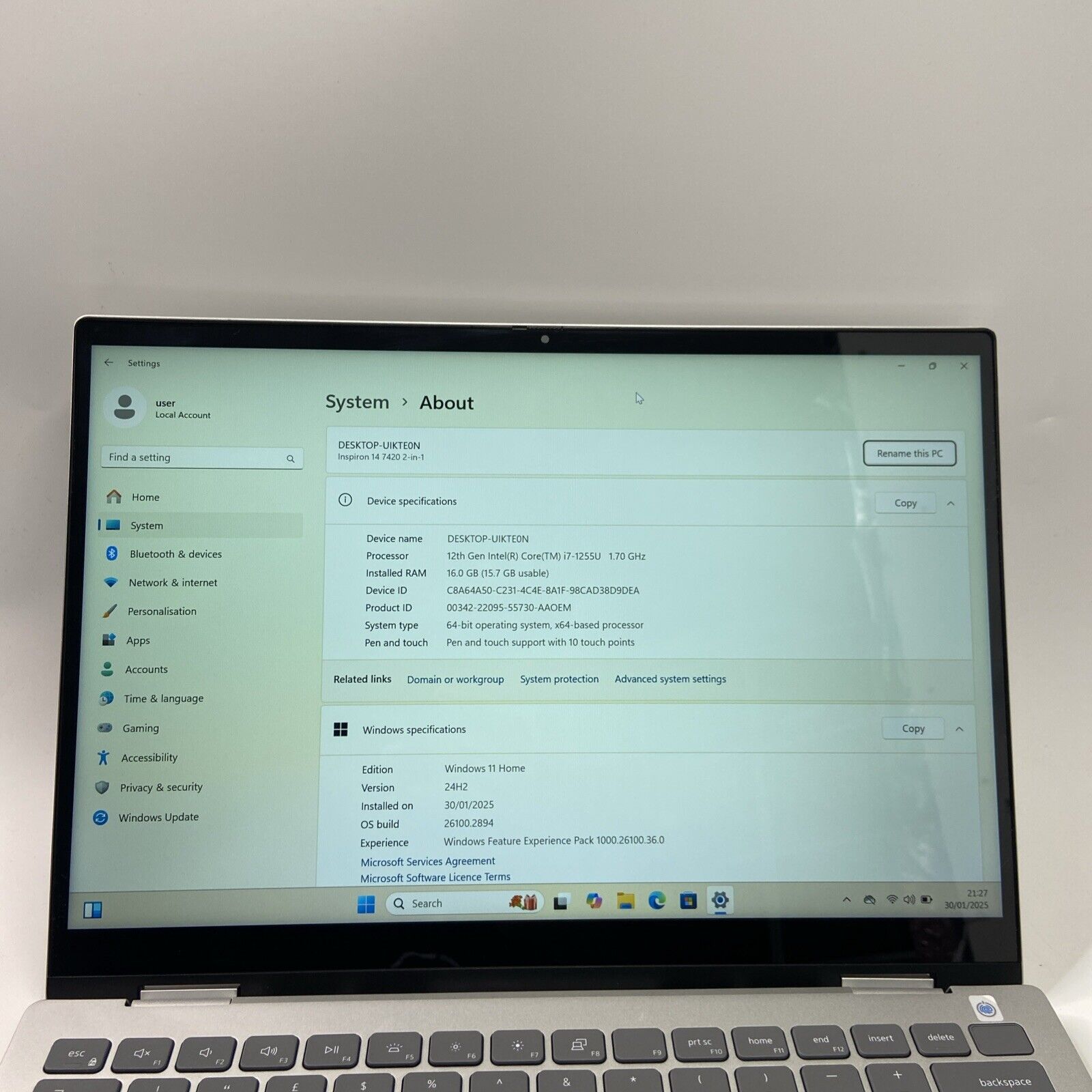 DELL Inspiron 14 7420 2-in-1 Laptop – Core i7-1255U 16GB RAM 512GB SSD Win 11