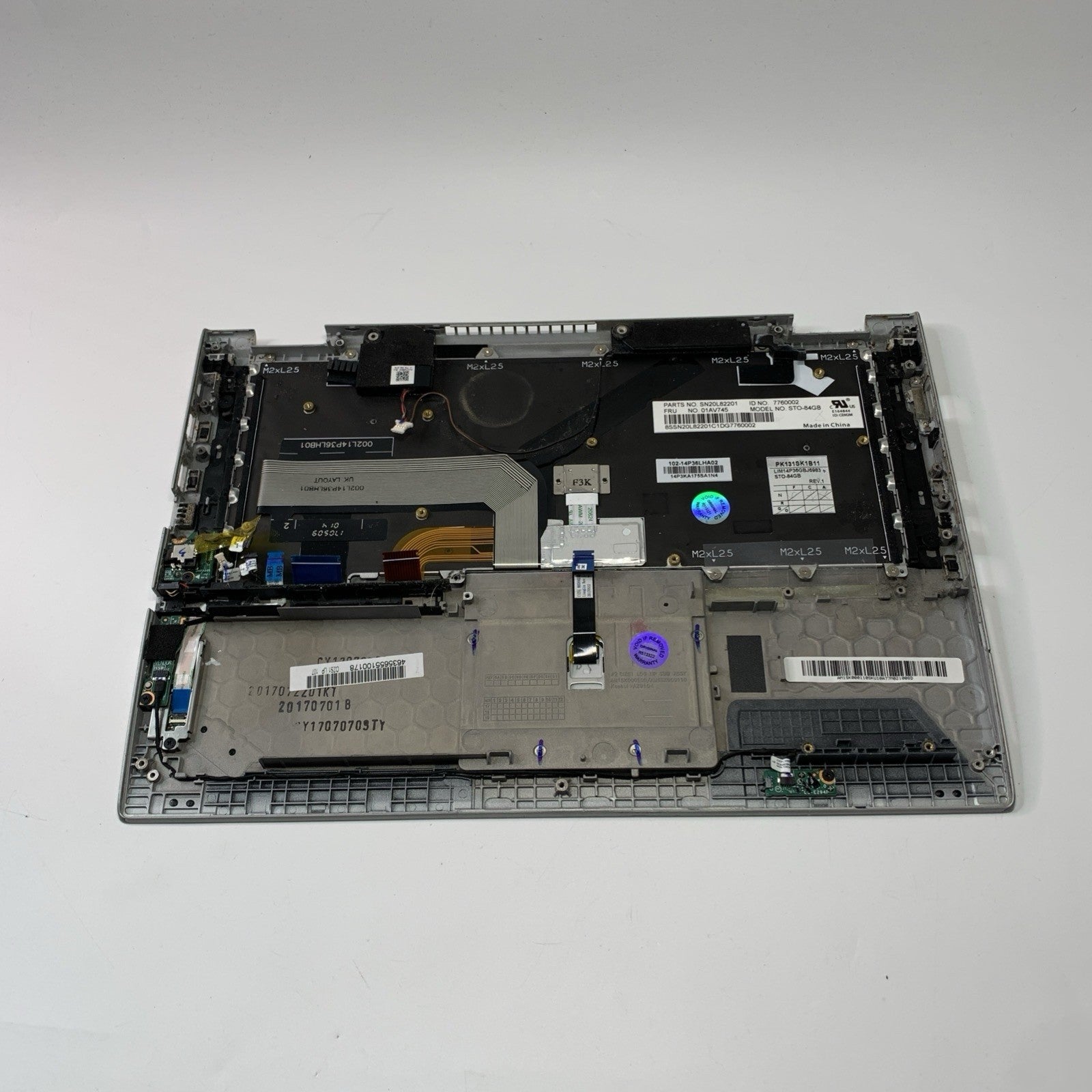 Lenovo Yoga 370 Complete Palmrest UK Backlit Keyboard & Touchpad Silver 01HY214