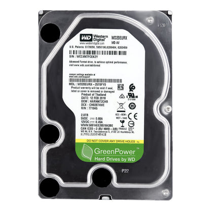 Western Digital GreenPower 2TB, SATA, 3.5" Internal Hard Drive - Green...