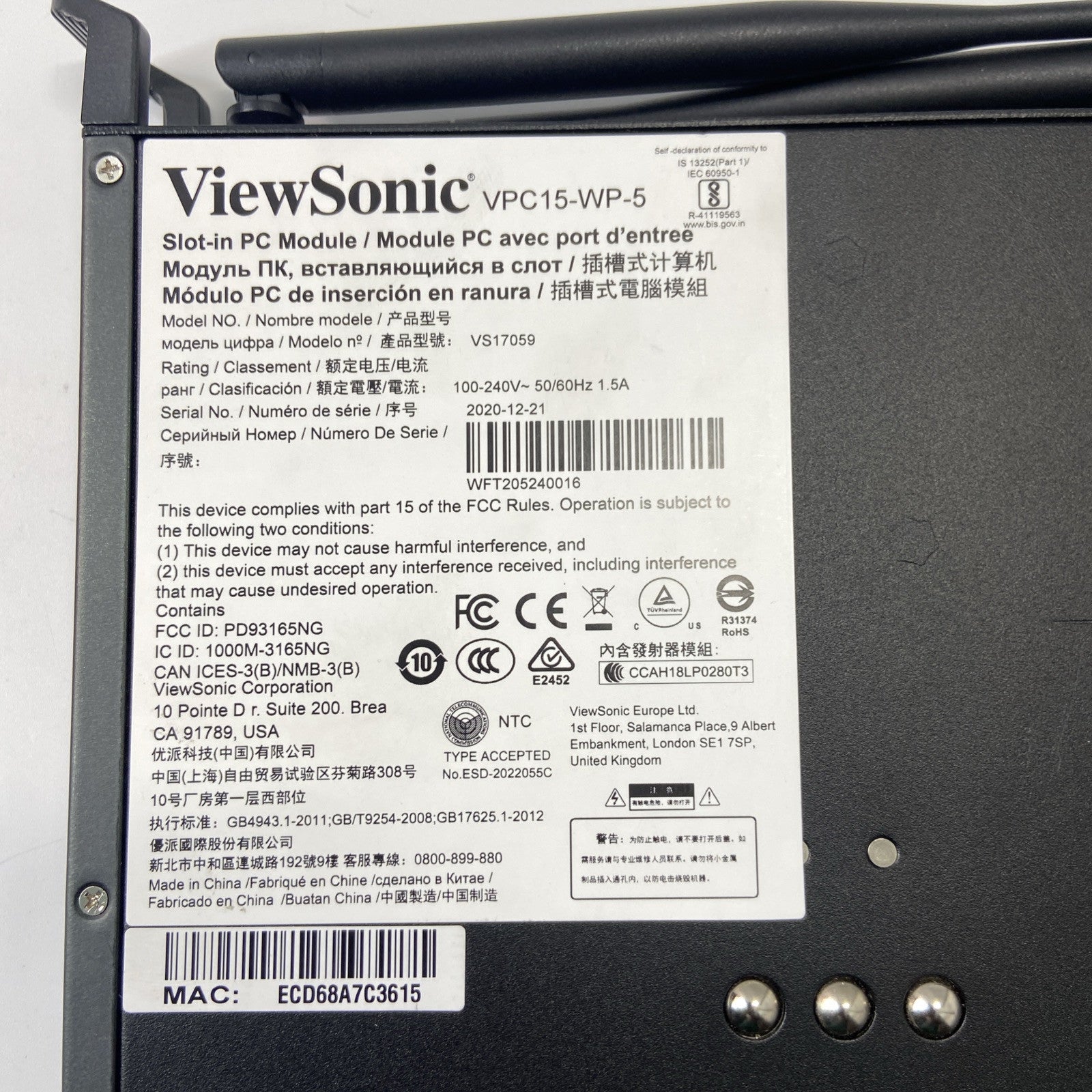 Viewsonic VPC15-WP-5 Intel Core i5-8400 8GB RAM 256GB SSD Windows 10
