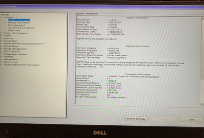 Dell XPS 13 9350 Motherboard Intel Core i7-6500U 8GB P/N 0V33HM