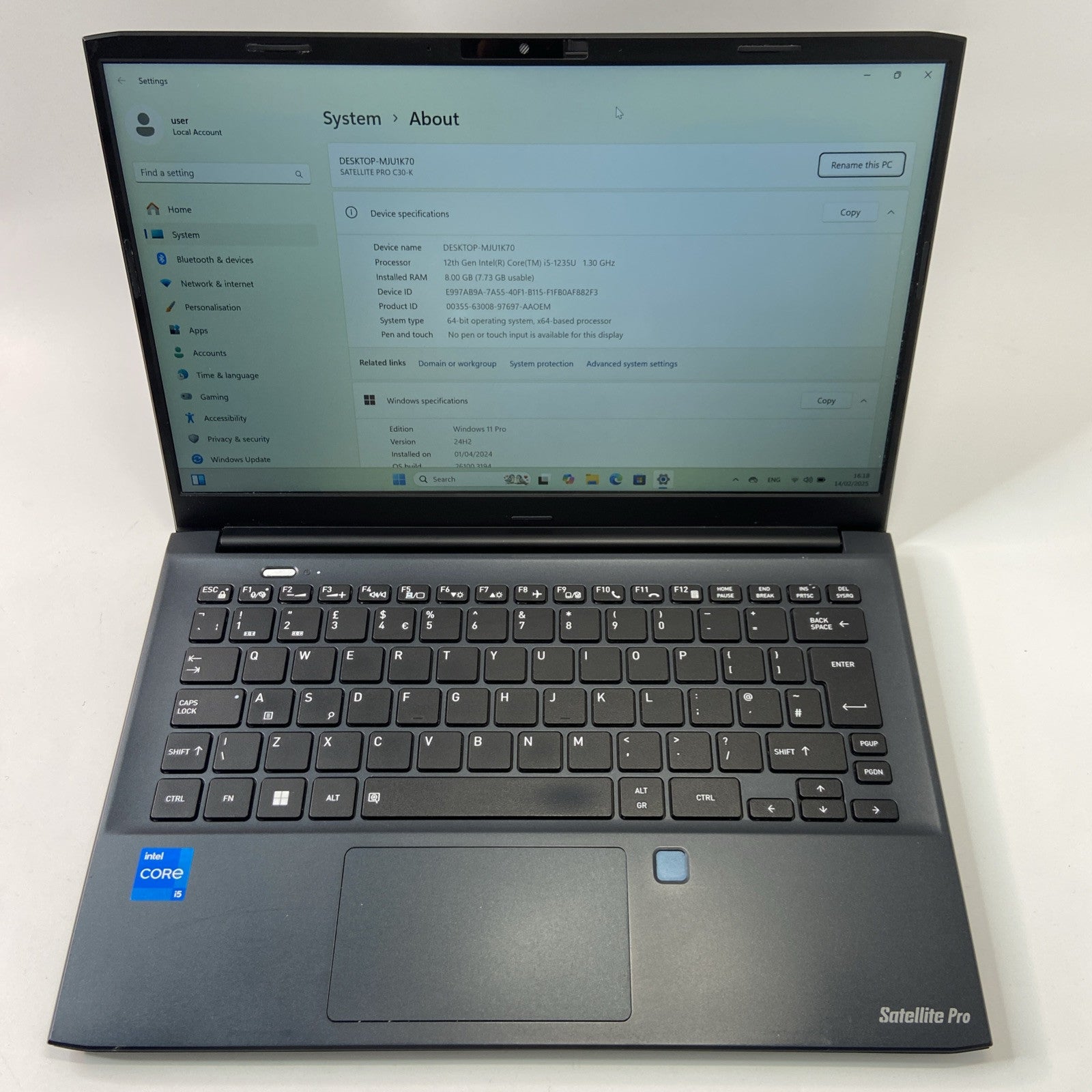 Toshiba Dynabook Satellite Pro C30-K-115 Intel Core i5-1235U 8GB RAM 256GB SSD