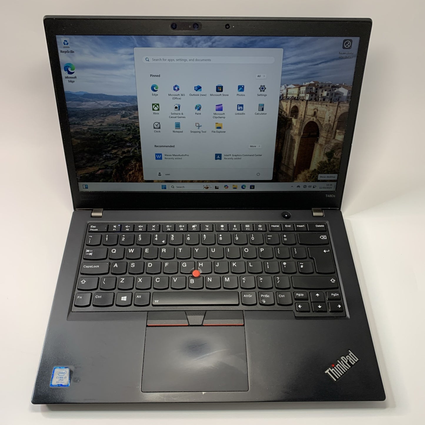 Lenovo ThinkPad T480s 14" 512GB SSD Core i7-8550U 8th Gen 16GB RAM Windows 11