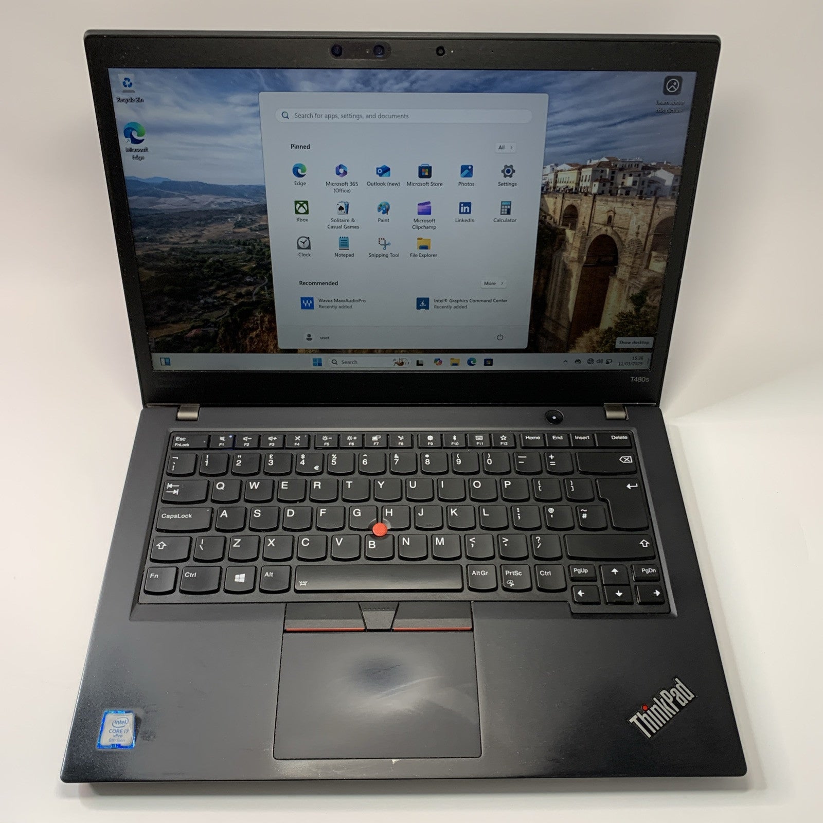 Lenovo ThinkPad T480s 14" 512GB SSD Core i7-8550U 8th Gen 16GB RAM Windows 11