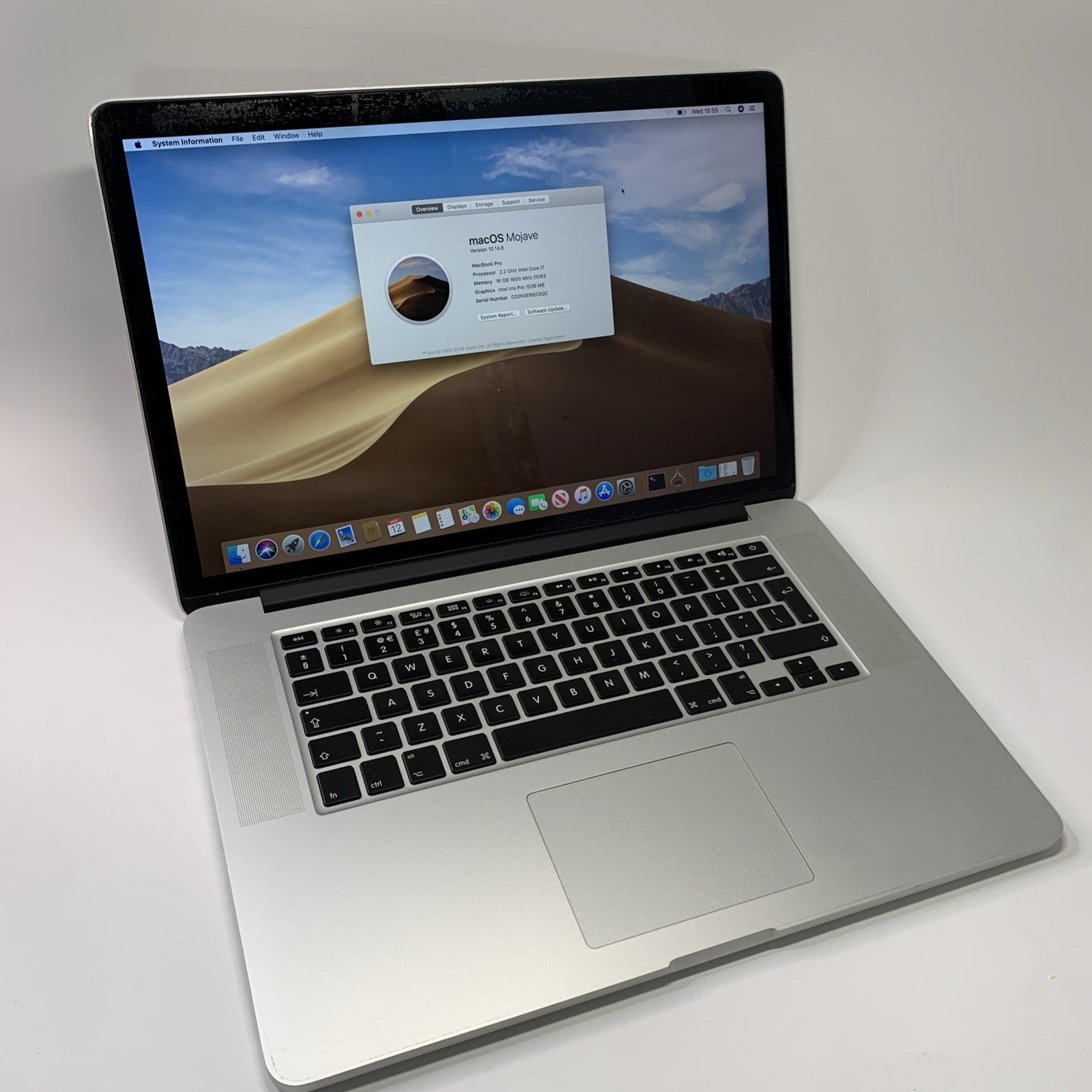 MacBook Pro Retina 15” inch, Mid 2014 2.2GHz i7 16GB 256GB Intel Iris Pro