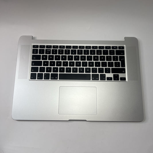 MacBook Pro A1398 15 Mid 2012 Palmrest UK Keyboard Battery Touchpad Silver