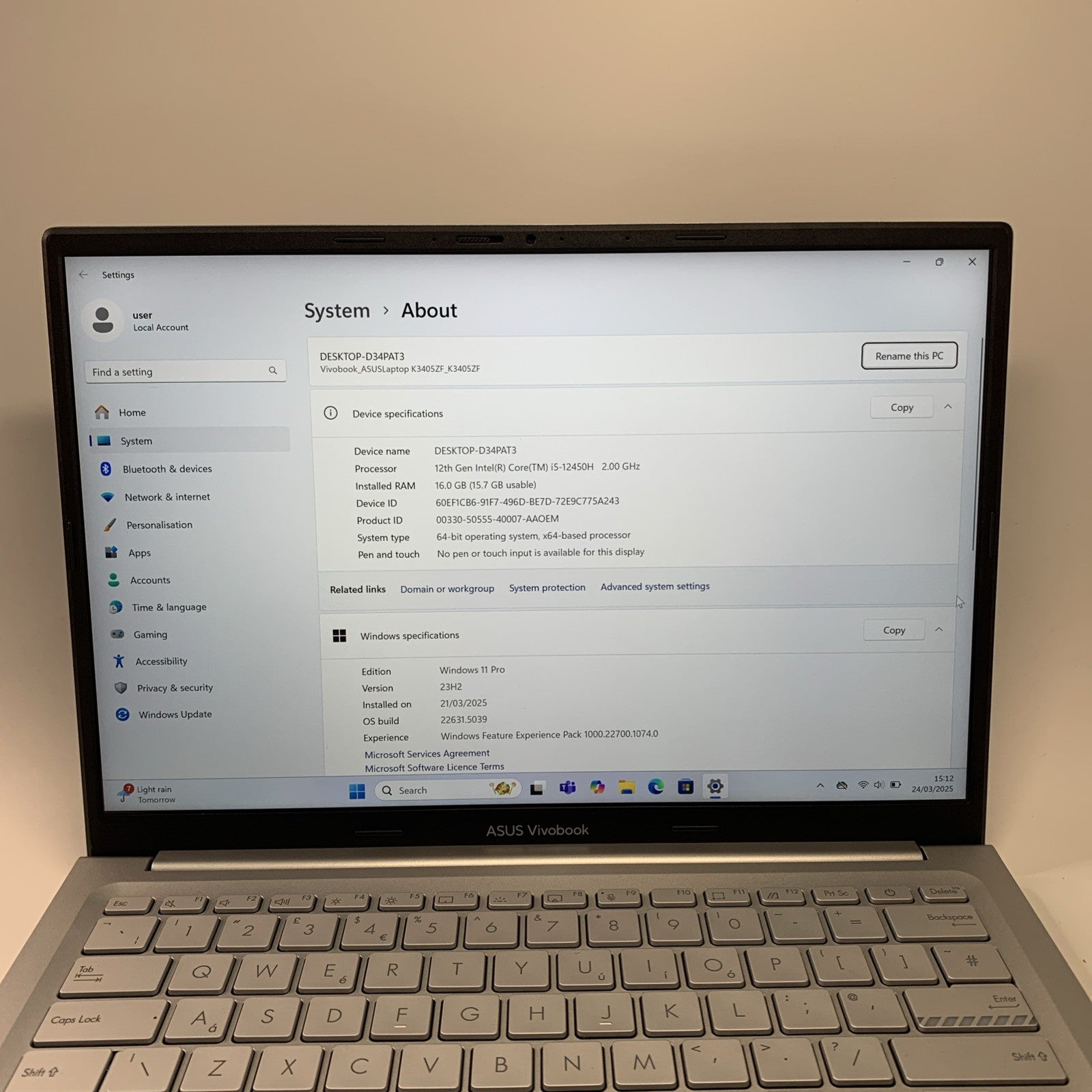 ASUS Vivobook 14X K3405Z 14” Laptop  Core i5-12450H 16GB RAM 512GB SSD RTX 2050