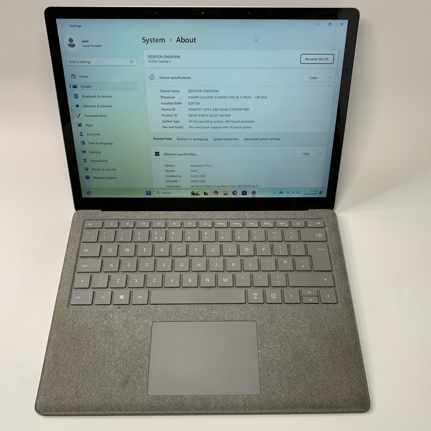 Microsoft Surface Laptop 2 13.5 inch 128GB Intel Core i5-8350U 8GB Touchscreen