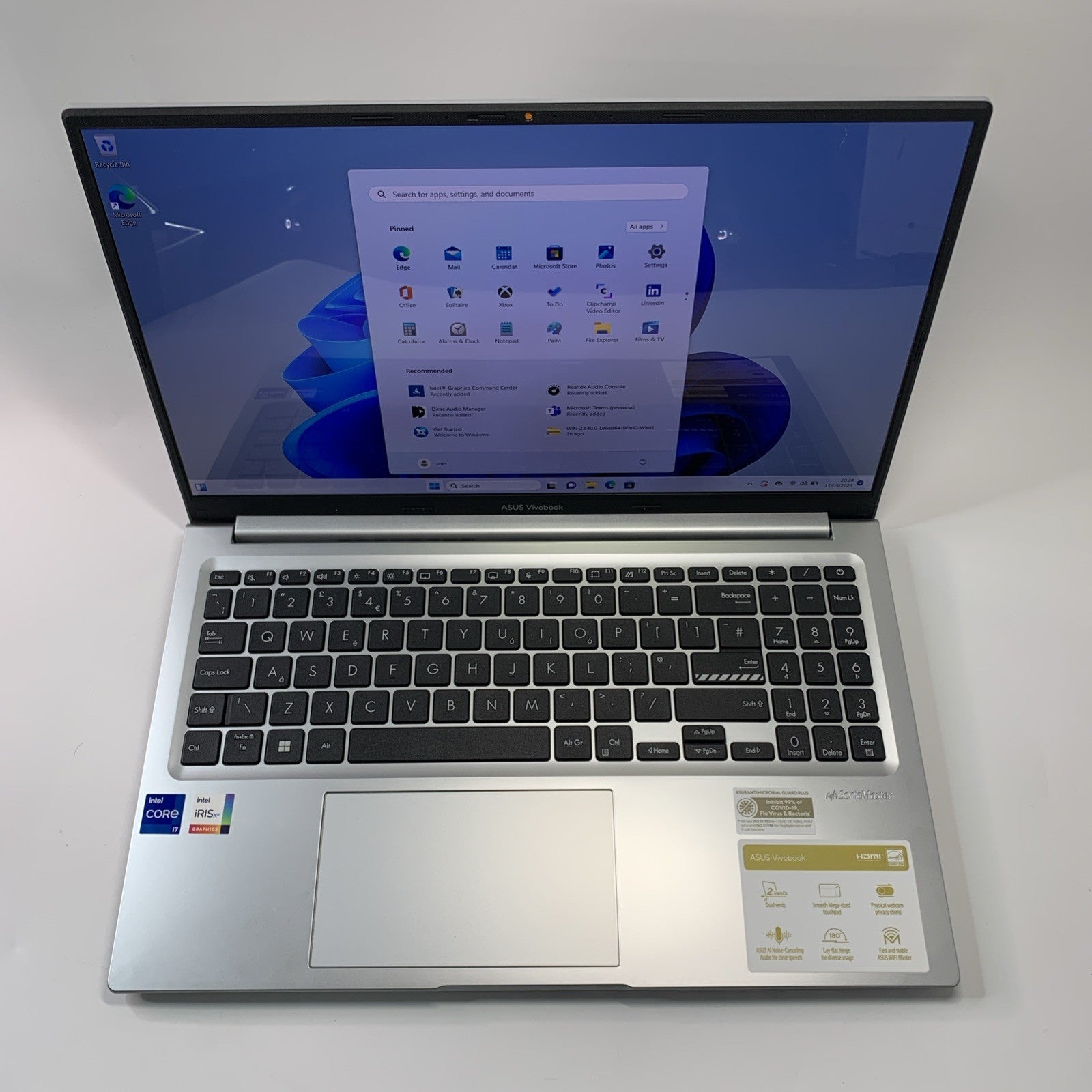 ASUS VivoBook X1504VA 15.6’’  OLED Core i7-1355U 16GB RAM 1TB SSD Win 11 Grade B