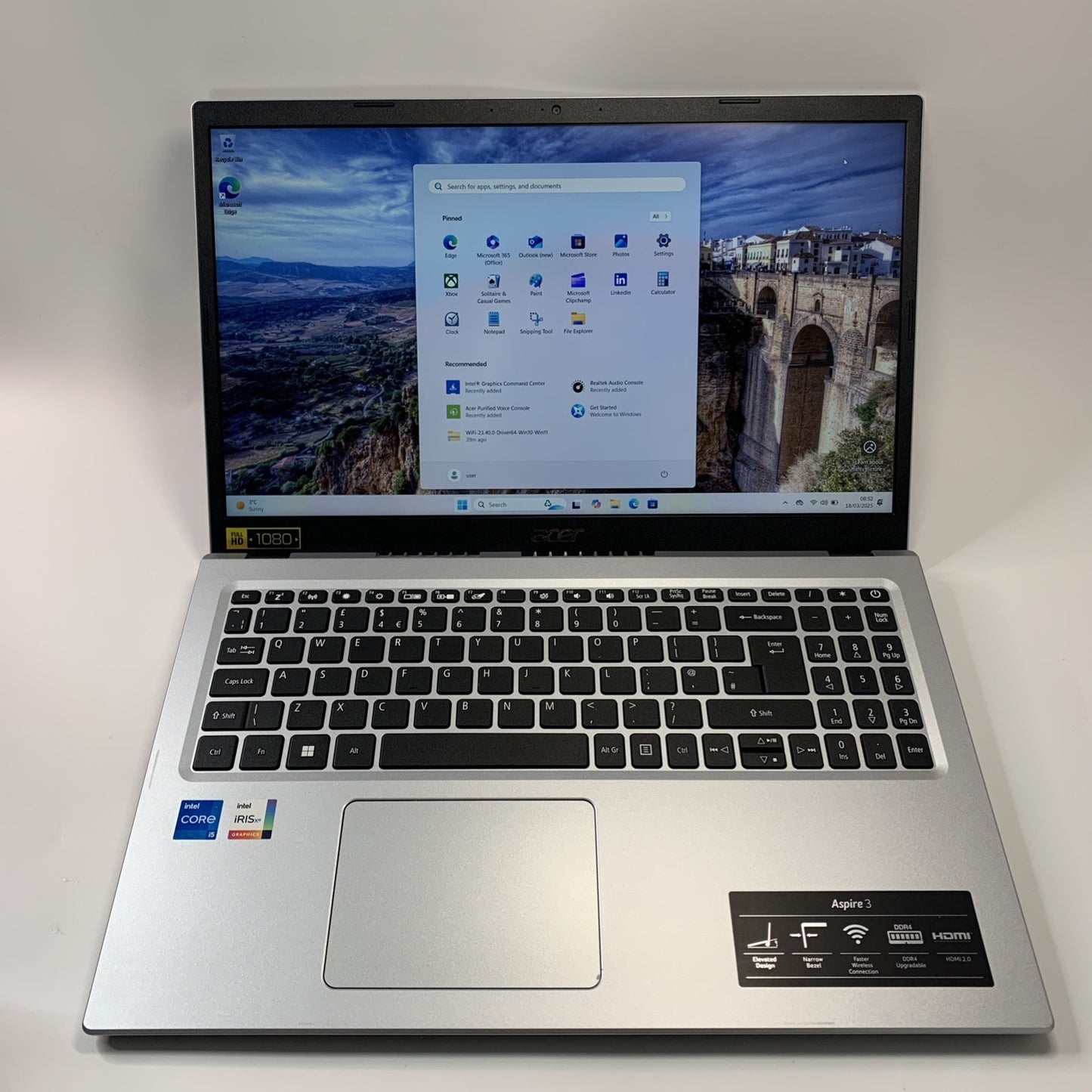 Acer Aspire 3 A315-58 Laptop 15.6" FHD Core i5-1135G7 16GB RAM 256 SSD Windows11