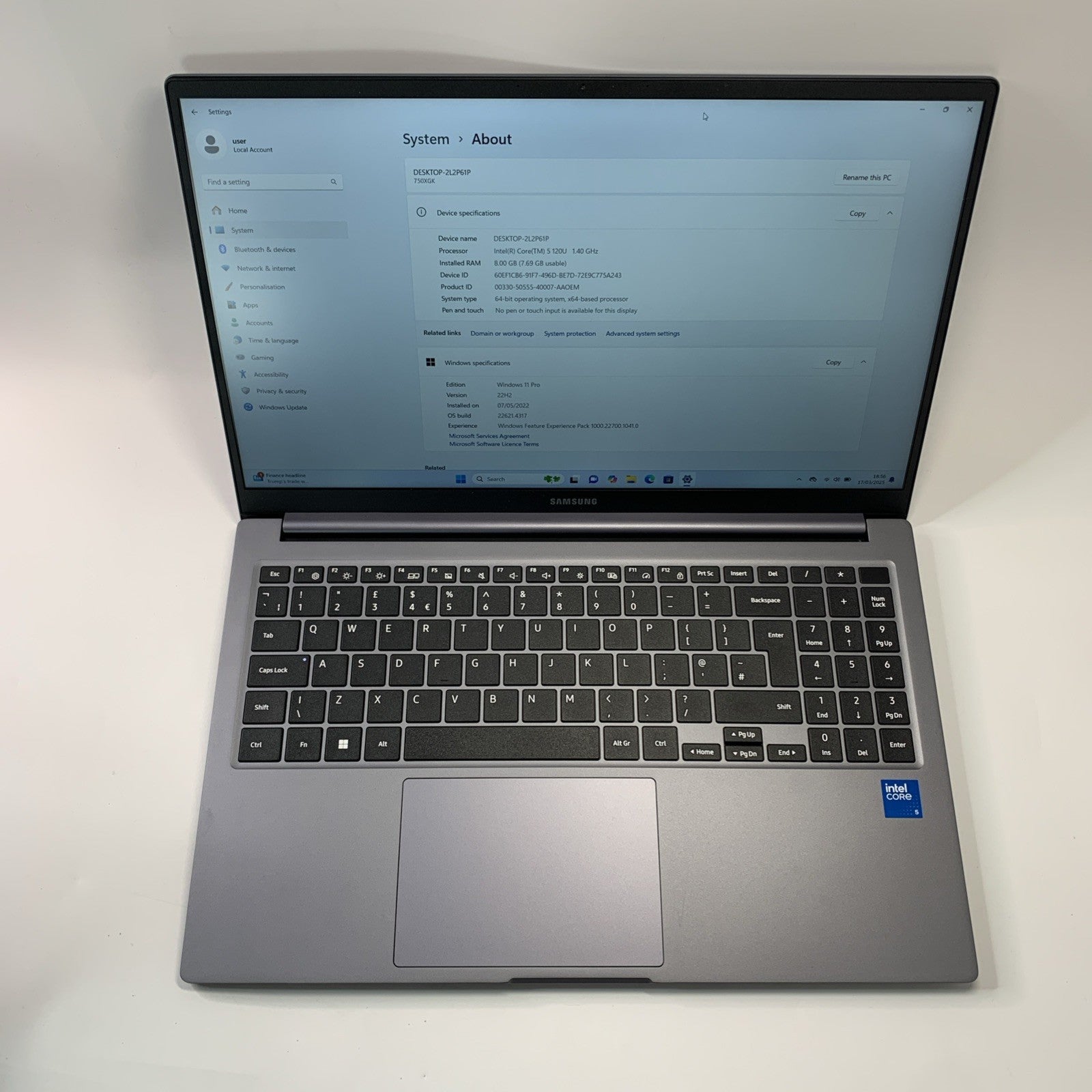 SAMSUNG Galaxy Book4 15.6" Laptop  Intel Core 5 512GB SSD 8GB RAM Win 11 Grade A